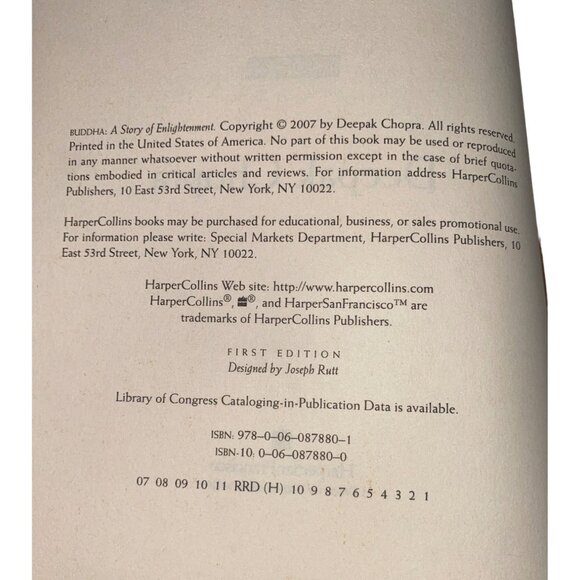 Buddha Signed First Edition By Deepak Chopra 2007 Hardcover Dust Jacket HarperCo - Picture 6 of 6
